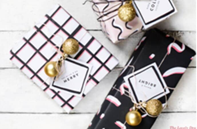 Glamorous Gift Wrapping with Glittery Ornaments